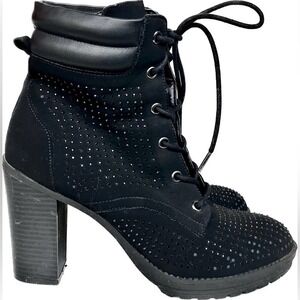 Andiamo women’s shoes boots Asloan heeled bootie black faux leather 8.5 M​​​​